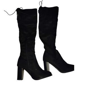 Charlotte Russe Womens NEW w/Tags & Box Black Suede Over the Knee Boots - sz. 9